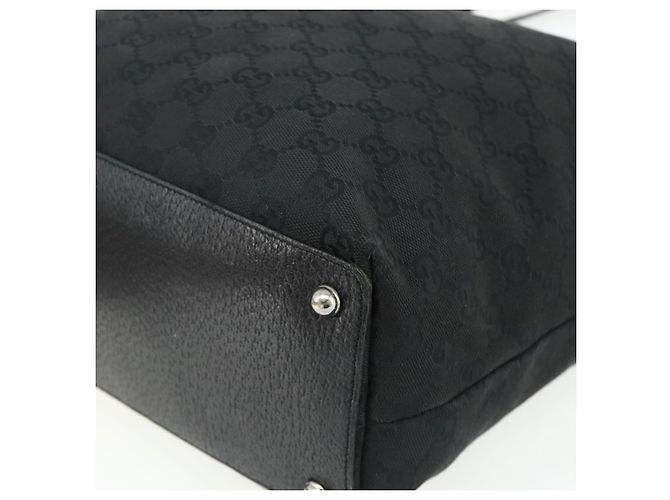 Borsa Tote GUCCI GG Canvas Nera Argento 120836 Auth 179008 Nero - vista 9