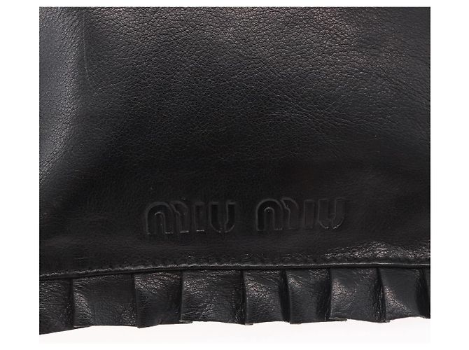 Borsa a tracolla Miu Miu in pelle nera Auth 177550 Nero - vista 17