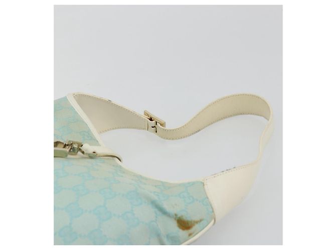 Borsa a Spalla Jackie GG Canvas GUCCI Azzurro Oro 001 4057 Auth 177714 D'oro Blu chiaro - vista 14