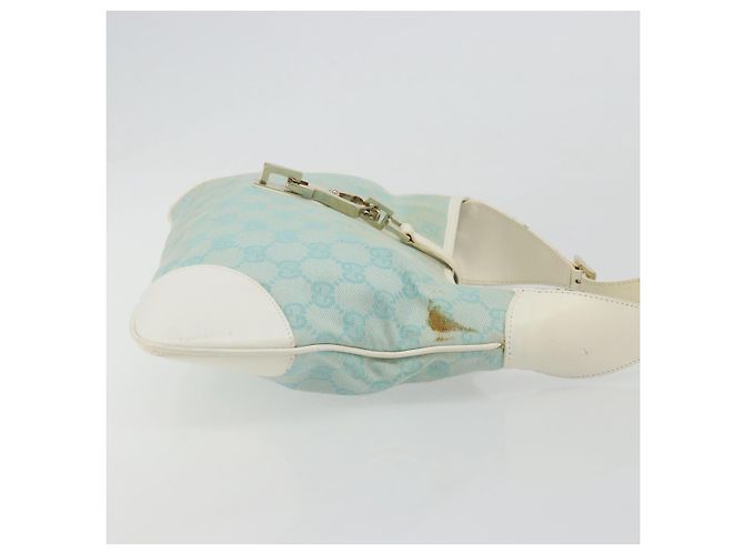 Borsa a Spalla Jackie GG Canvas GUCCI Azzurro Oro 001 4057 Auth 177714 D'oro Blu chiaro - vista 3