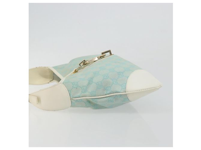 Borsa a Spalla Jackie GG Canvas GUCCI Azzurro Oro 001 4057 Auth 177714 D'oro Blu chiaro - vista 4