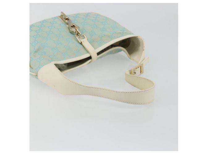 Borsa a Spalla Jackie GG Canvas GUCCI Azzurro Oro 001 4057 Auth 177714 D'oro Blu chiaro - vista 7