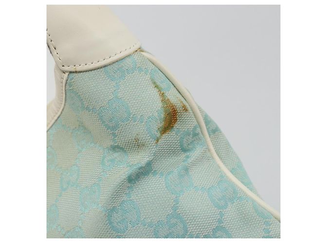Borsa a Spalla Jackie GG Canvas GUCCI Azzurro Oro 001 4057 Auth 177714 D'oro Blu chiaro - vista 8