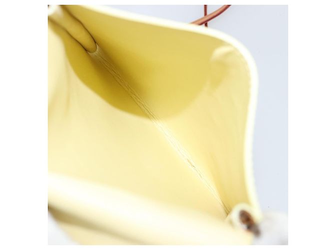 LOUIS VUITTON Monogram Vernis Kenmare Pouch Lime Yellow M91062 LV Auth bs34726A D'oro - vista 11