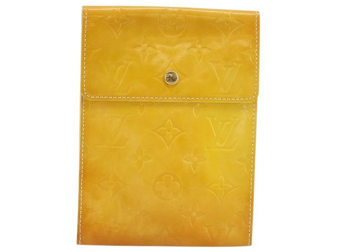 LOUIS VUITTON Monogram Vernis Kenmare Pouch Lime Yellow M91062 LV Auth bs34726A D'oro - vista 13