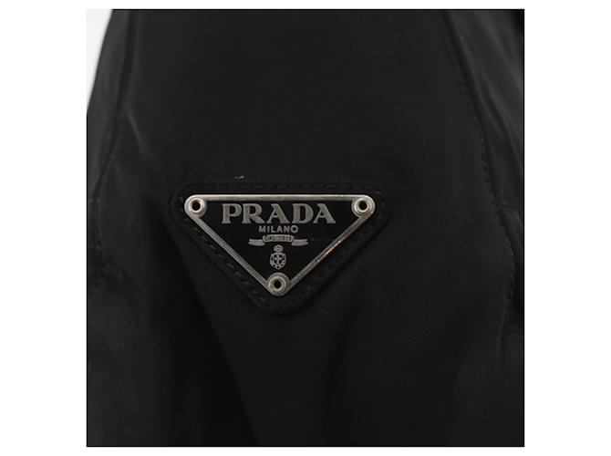 Borsa a Spalla PRADA Nylon Nero Argento Auth bs34797 - vista 18