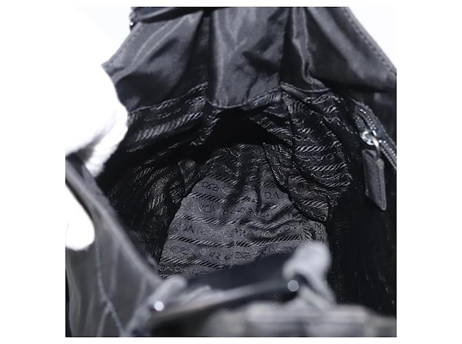 Borsa a Spalla PRADA Nylon Nero Argento Auth bs34797 - vista 21