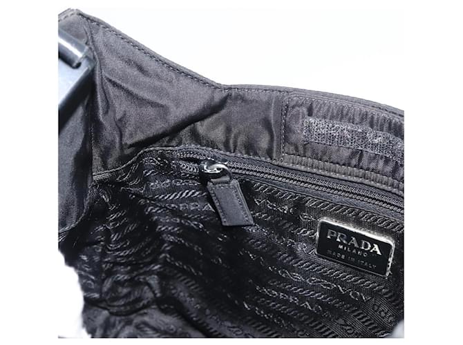 Borsa a Spalla PRADA Nylon Nero Argento Auth bs34797 - vista 22