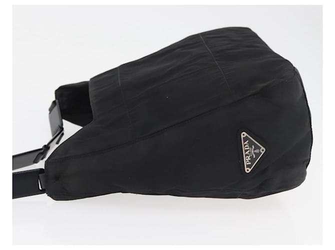 Borsa a Spalla PRADA Nylon Nero Argento Auth bs34797 - vista 4