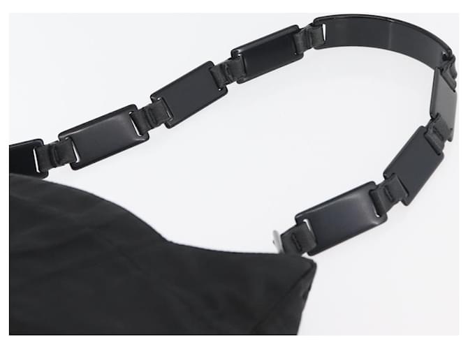 Borsa a Spalla PRADA Nylon Nero Argento Auth bs34797 - vista 8