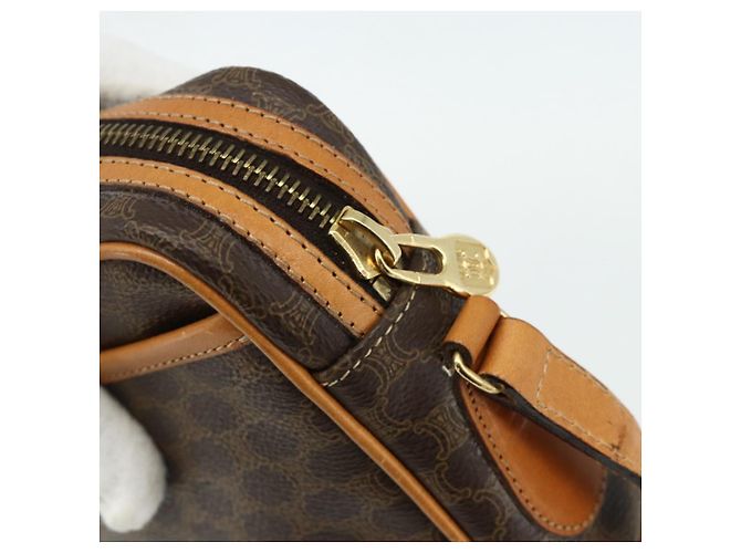 16 Céline CELINE Macadam Canvas Schultertasche PVC Leder Braun Gold Authentisch fm5323 Golden - Ansicht 10