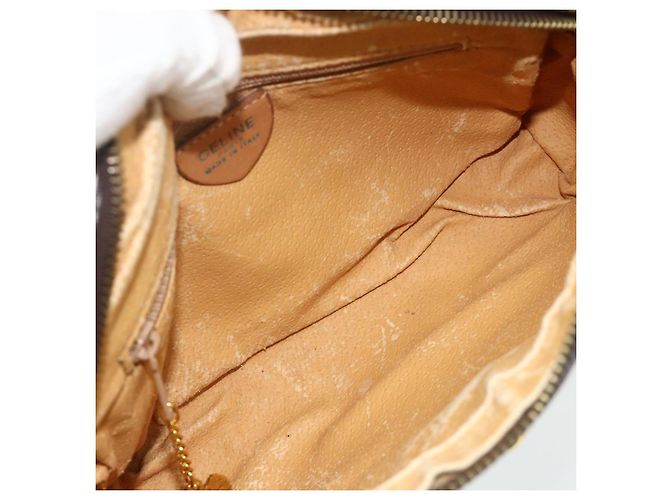 16 Céline CELINE Macadam Canvas Schultertasche PVC Leder Braun Gold Authentisch fm5323 Golden - Ansicht 11
