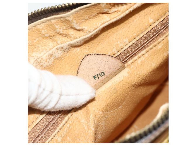 16 Céline CELINE Macadam Canvas Schultertasche PVC Leder Braun Gold Authentisch fm5323 Golden - Ansicht 12