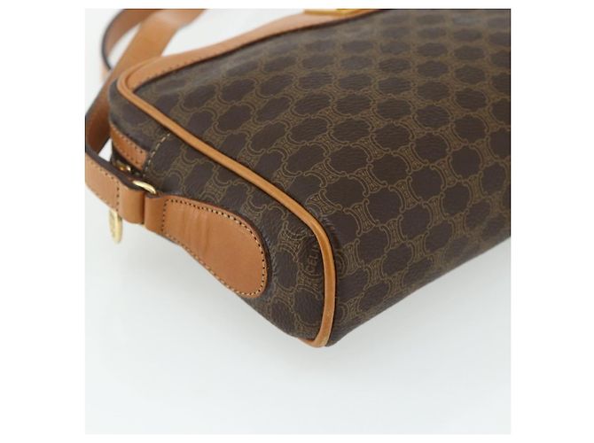 16 Céline CELINE Macadam Canvas Schultertasche PVC Leder Braun Gold Authentisch fm5323 Golden - Ansicht 14