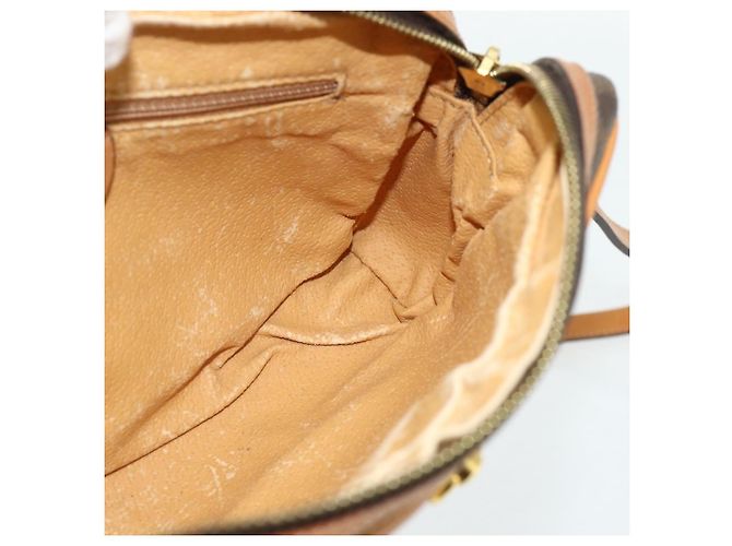 16 Céline CELINE Macadam Canvas Schultertasche PVC Leder Braun Gold Authentisch fm5323 Golden - Ansicht 18