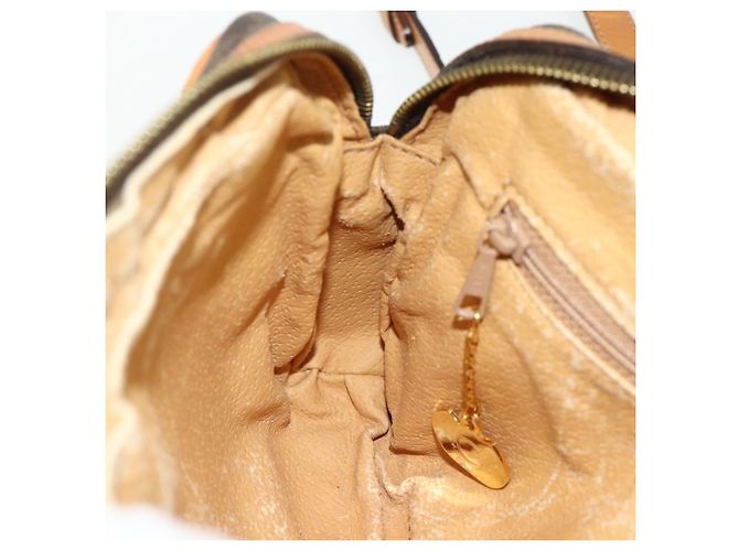 16 Céline CELINE Macadam Canvas Schultertasche PVC Leder Braun Gold Authentisch fm5323 Golden - Ansicht 19