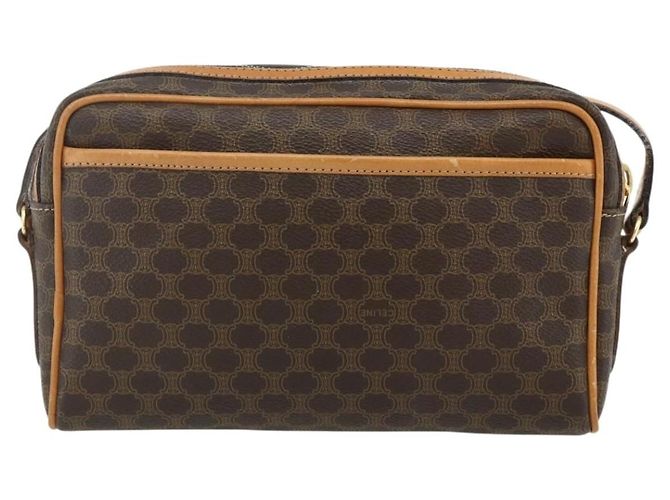 16 Céline CELINE Macadam Canvas Schultertasche PVC Leder Braun Gold Authentisch fm5323 Golden - Ansicht 2