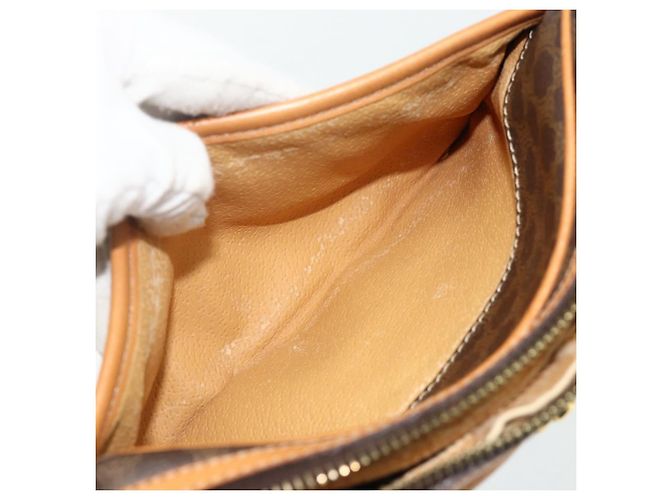 16 Céline CELINE Macadam Canvas Schultertasche PVC Leder Braun Gold Authentisch fm5323 Golden - Ansicht 22