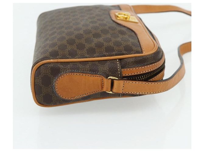 16 Céline CELINE Macadam Canvas Schultertasche PVC Leder Braun Gold Authentisch fm5323 Golden - Ansicht 4