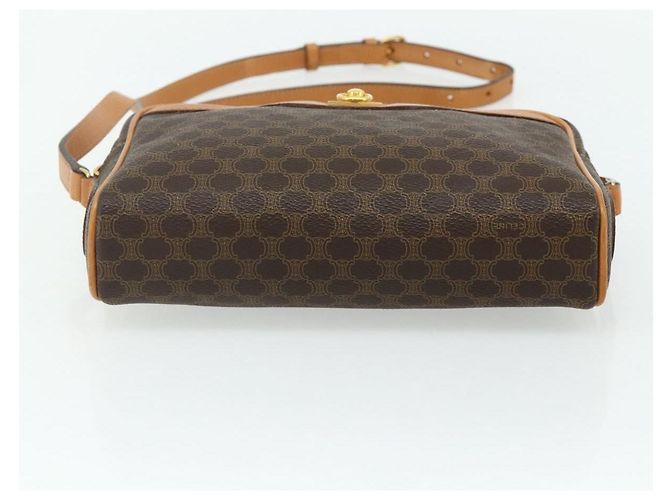 16 Céline CELINE Macadam Canvas Schultertasche PVC Leder Braun Gold Authentisch fm5323 Golden - Ansicht 5