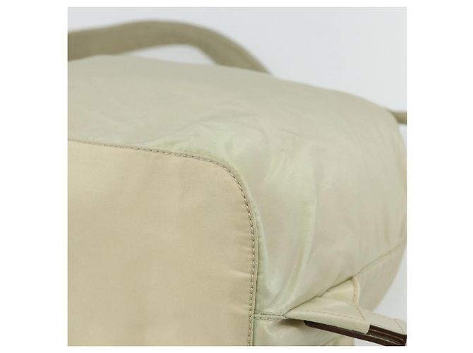 PRADA Backpack Nylon Ivory Silver Auth am11437 Silvery Cream - view 17