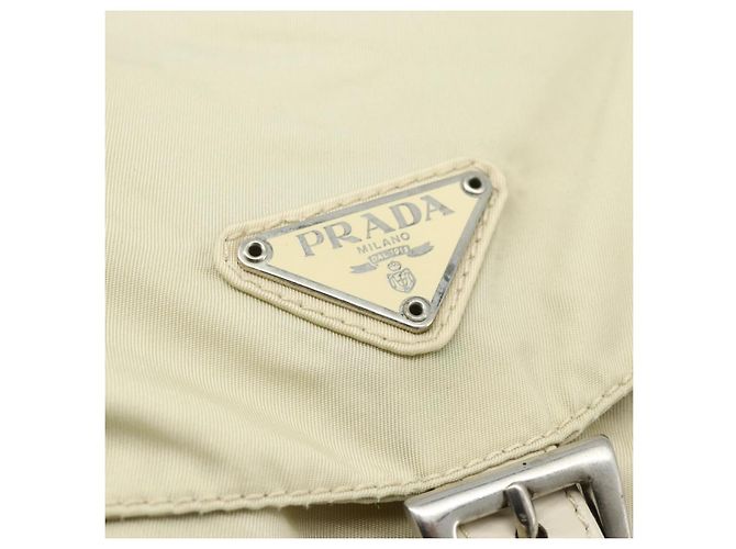PRADA Backpack Nylon Ivory Silver Auth am11437 Silvery Cream - view 20