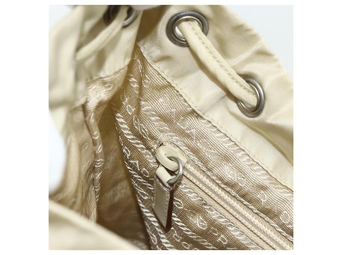 PRADA Backpack Nylon Ivory Silver Auth am11437 Silvery Cream - view 24