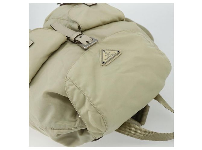 PRADA Backpack Nylon Ivory Silver Auth am11437 Silvery Cream - view 6