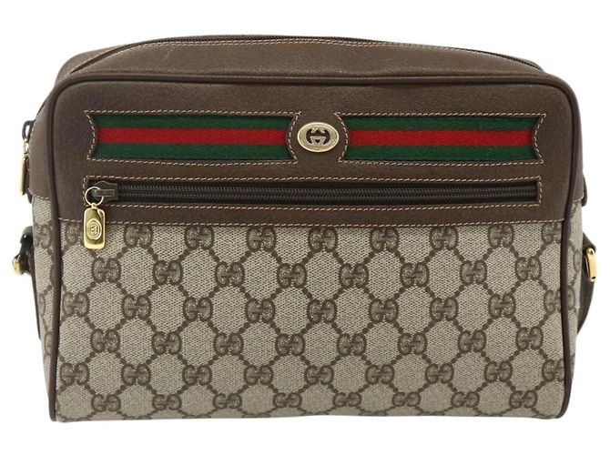 Borsa GUCCI GG Supreme Web Sherry Line PVC Beige Oro 119 02 088 Auth 178473 D'oro - vista 13
