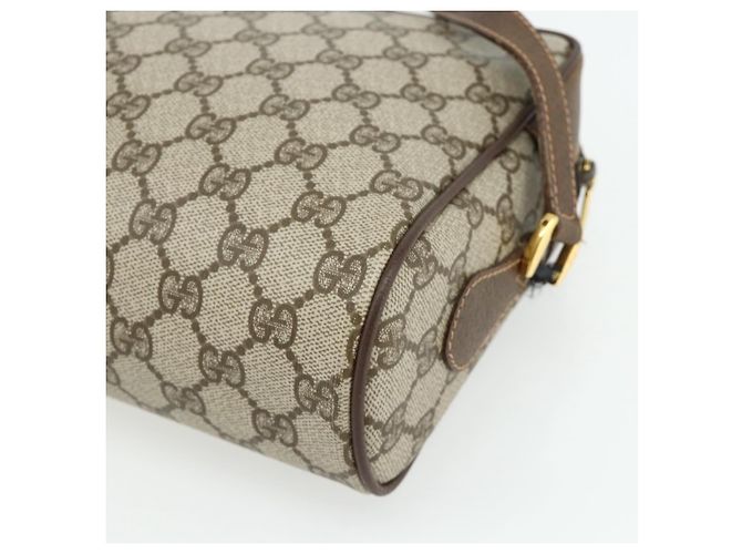 Borsa GUCCI GG Supreme Web Sherry Line PVC Beige Oro 119 02 088 Auth 178473 D'oro - vista 16