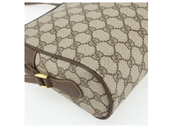 Borsa GUCCI GG Supreme Web Sherry Line PVC Beige Oro 119 02 088 Auth 178473 D'oro - vista 17