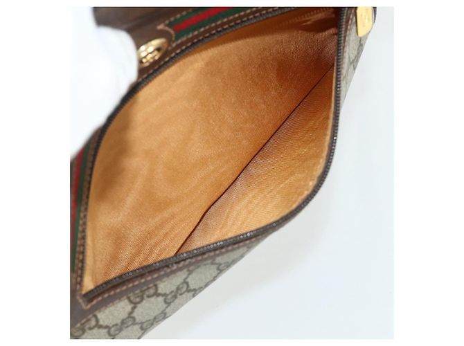 Borsa GUCCI GG Supreme Web Sherry Line PVC Beige Oro 119 02 088 Auth 178473 D'oro - vista 23