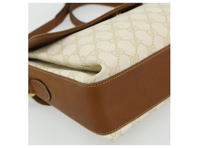 Borsa a Spalla GUCCI GG Supreme PVC Bianco Oro 904 02 084 Auth 178115 D'oro - vista 15