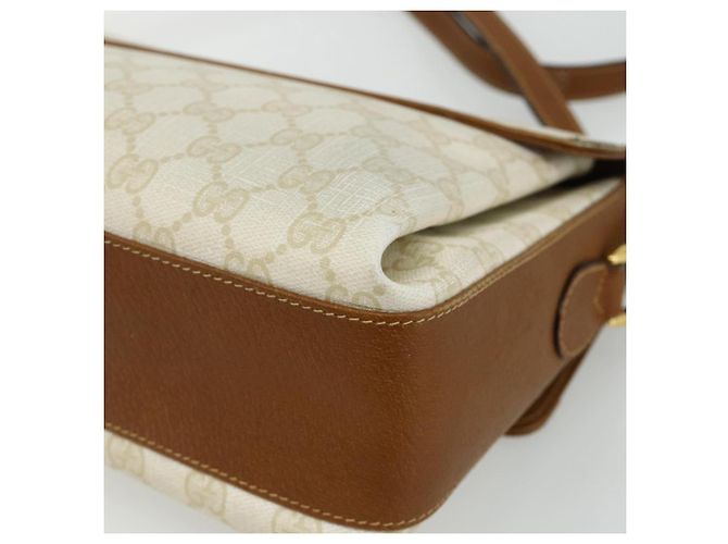 Borsa a Spalla GUCCI GG Supreme PVC Bianco Oro 904 02 084 Auth 178115 D'oro - vista 16