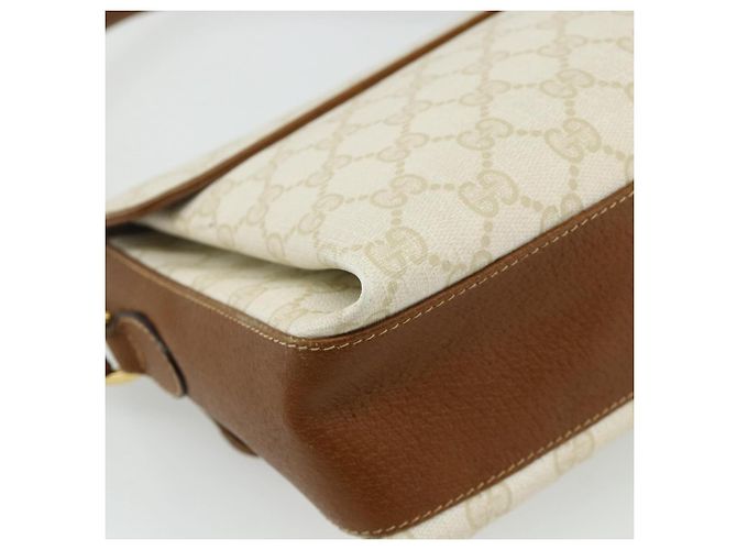 Borsa a Spalla GUCCI GG Supreme PVC Bianco Oro 904 02 084 Auth 178115 D'oro - vista 17
