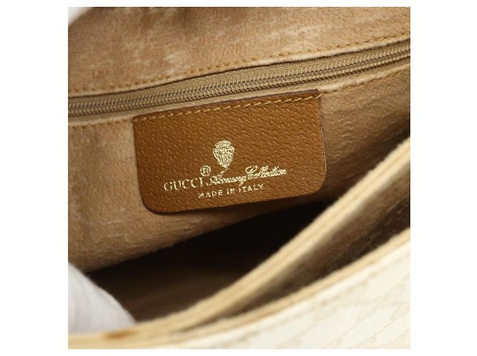 Borsa a Spalla GUCCI GG Supreme PVC Bianco Oro 904 02 084 Auth 178115 D'oro - vista 18