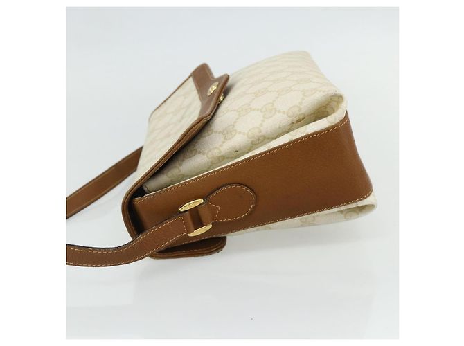 Borsa a Spalla GUCCI GG Supreme PVC Bianco Oro 904 02 084 Auth 178115 D'oro - vista 3