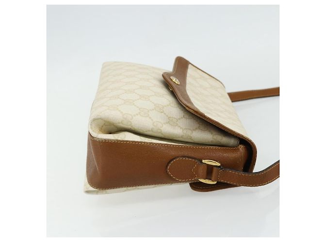 Borsa a Spalla GUCCI GG Supreme PVC Bianco Oro 904 02 084 Auth 178115 D'oro - vista 4