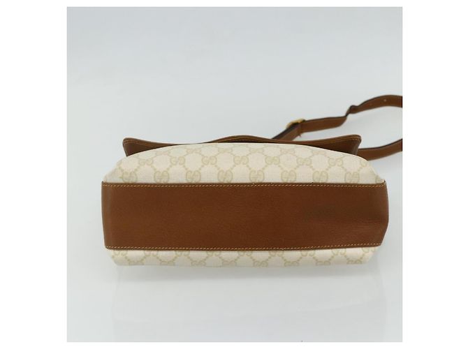 Borsa a Spalla GUCCI GG Supreme PVC Bianco Oro 904 02 084 Auth 178115 D'oro - vista 5