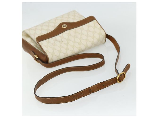 Borsa a Spalla GUCCI GG Supreme PVC Bianco Oro 904 02 084 Auth 178115 D'oro - vista 7