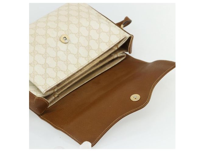 Borsa a Spalla GUCCI GG Supreme PVC Bianco Oro 904 02 084 Auth 178115 D'oro - vista 9
