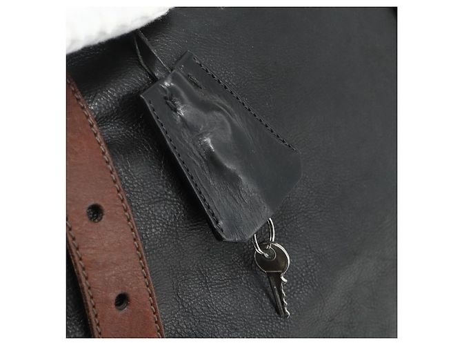 PRADA Tote Bag Leder Schwarz Silber Auth 178161 - Ansicht 10