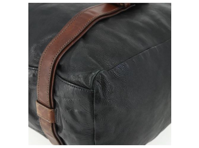 PRADA Tote Bag Leder Schwarz Silber Auth 178161 - Ansicht 14