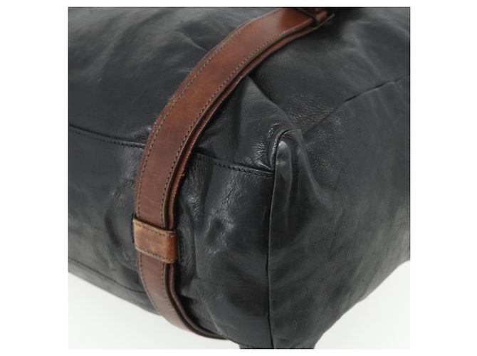 PRADA Tote Bag Leder Schwarz Silber Auth 178161 - Ansicht 15