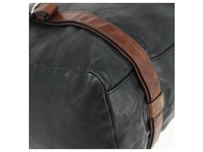 PRADA Tote Bag Leder Schwarz Silber Auth 178161 - Ansicht 16