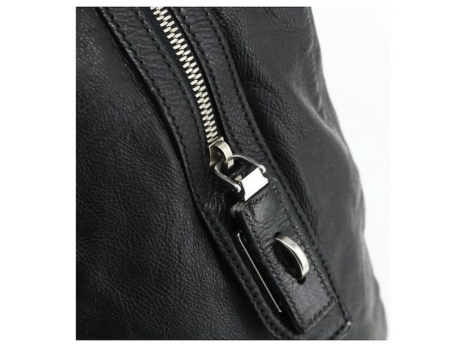 PRADA Tote Bag Leder Schwarz Silber Auth 178161 - Ansicht 17