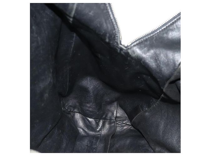 PRADA Tote Bag Leder Schwarz Silber Auth 178161 - Ansicht 21