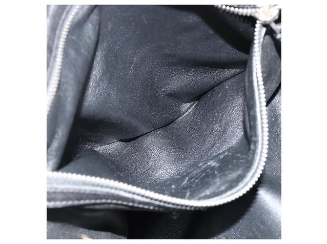 PRADA Tote Bag Leder Schwarz Silber Auth 178161 - Ansicht 23