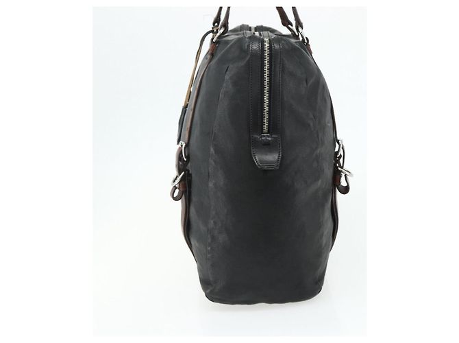 PRADA Tote Bag Leder Schwarz Silber Auth 178161 - Ansicht 4