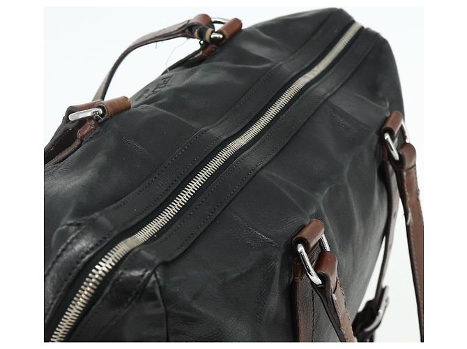 PRADA Tote Bag Leder Schwarz Silber Auth 178161 - Ansicht 6